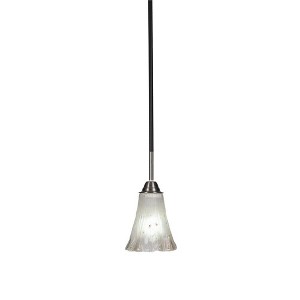 Toltec Lighting Paramount 1 - Light Pendant in  Matte Black/Brushed Nickel with 5.5" Fluted Frosted Crystal Shade - 1 of 1
