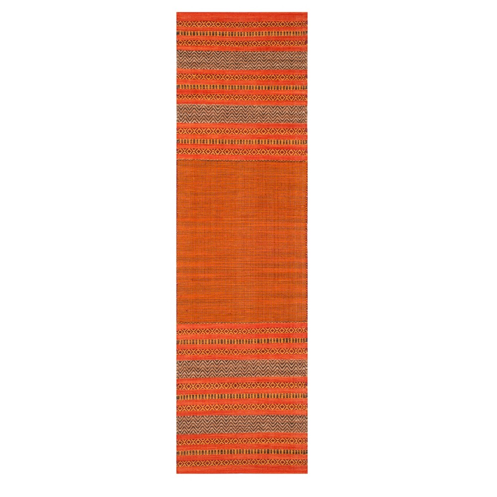 2'3inx8' Runner Careen Woven Rug Orange/Red - Safavieh