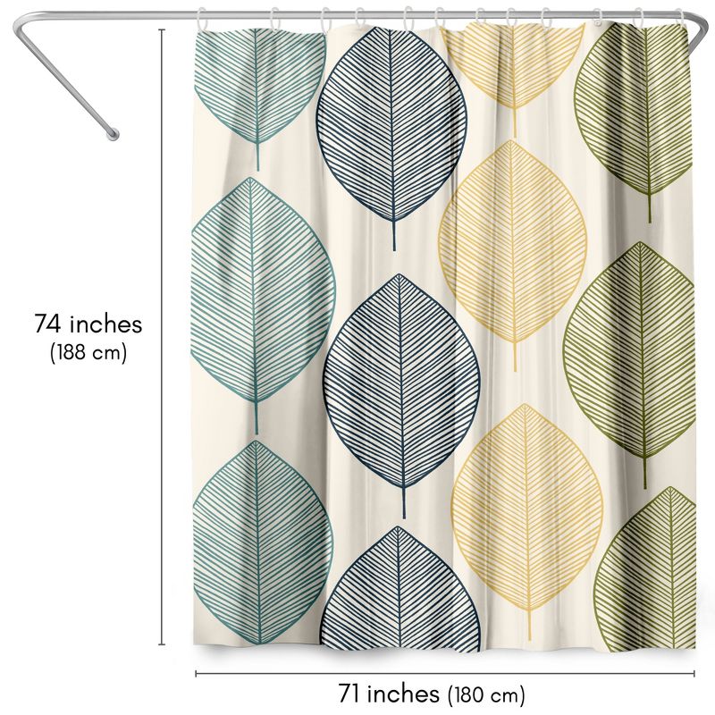 Americanflat 71" x 74" Shower Curtain, Leaves Multicolor by Lisa Nohren, 3 of 7