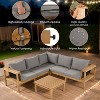 ELJGET 4 Piece Patio Furniture Set, Outdoor L-Shaped Sectional Sofa Set with Coffee Table, for Garden, Poolside and Backyard - 3 of 4