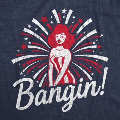 Мужские футболки Crazy Dog T-Shirts, Inc. Mens Bangin T Shirt Funny 4th of July Independence Day Fireworks Patriotic Graphic Tee - Crazy Dog Men's T Shirt For Fourth Of July Navy L — фото 2