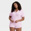 Women's Pointelle Notch Collar Shirt and Shorts Pajama Set - Wild Fable™ - 4 of 4