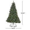 GDFStudio Quinn 9 Foot Mixed Spruce Unlit Hinged Artificial Christmas Tree with Red Berry Glitter Branches and Pinecones - 3 of 4