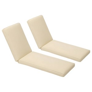 Aoodor 72 x 21 x 3 Inches Patio Chaise Lounger Cushions, Olefin Fabric Slipcovers with Sponge Foam, Set of 2 - 1 of 4