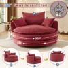 Whisen Corduroy Swivel Round Sofa Chair with Dual-layer Cushion Design and 3 Removable Pillows - 2 of 4