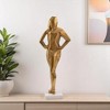 HomeRoots 24" Gold And White Aluminum And Marble Woman Tabletop Sculpture - 2 of 4