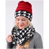 Women's Houndstooth Design 100% Acrylic Reversible Hat And Infinity Scarf Set - 4 of 4
