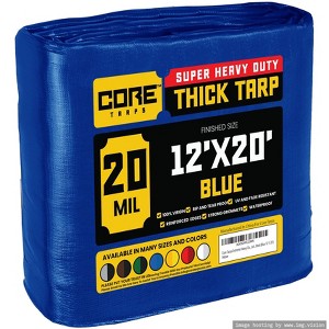 Core Tarps Heavy Duty 20 Mil Tarp Cover, UV Resistant, Rip Proof for Roof, Camping, Patio, Pool, Boat - 1 of 4
