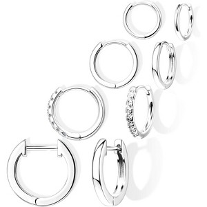 14K gold-plated small hoop earrings set, stackable cartilage earrings, a perfect Christmas gift for women. - 1 of 4
