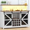Mshliw Sideboard Buffet Cabinet with Barn Doors, Wine Rack, and Glass Holders, Rustic Coffee Bar Storage Cabinet for Kitchen and Dining Room - 4 of 4
