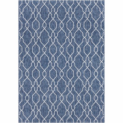 Hauteloom Aldford Denim Blue Trellis Outdoor Carpet