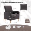 Faux-Shearling Accent Chair with Pillow, Modern Comfy Armchair with Ergonomic Backrest and Padded Armrests - 4 of 4