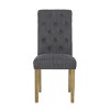2pk Aruda Contemporary Fabric Tufted Dining Chairs Beige/Natural - Christopher Knight Home: Roll-Back, Rubberwood Legs - 2 of 4