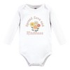 Hudson Baby Infant Girl Cotton Long-Sleeve Bodysuits, Peace Love Flowers - image 3 of 4