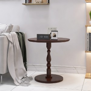 LIVAREEmlen 23'' Accent Round Side Table,Modern Accent Nightstand with Solid Wood Leg for Living Room,Bedroom,Corners,Office - 1 of 4