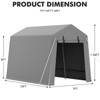 Carport Storage Shed,Portable Garage with Roll-up Zipper Door,Heavy Duty Waterproof Tarp,Storage for Motorcycle,Bike, Firewood,Garden Tools - 3 of 4