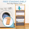3-Tier Bamboo Shelf for Organizing with Storage Hamper, Foldable Laundry Baskets, Space-Saving Design - 3 of 4