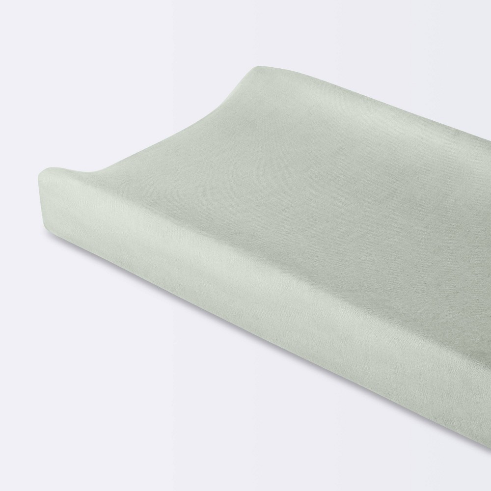 Photos - Baby Hygiene Muslin Changing Pad Cover - Sage Green - Cloud Island™: Cotton, Solid Pattern, 1-Pack