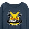 Women's - Pokémon - Team Pikachu Lightweight French Terry Wide Neck Long Sleeve Shirt - 2 of 4