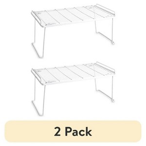 LunaLulinlk (2 pack) Folding Metal Kitchen Pantry Organization Wire Shelf, White - 1 of 4
