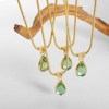 Clotth Natural Stone Necklace Crystal Pendant Gemstone Chain Jewelry 18K Gold Necklace for Women Elegant Unique Gift - 4 of 4