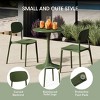 WestinTrends Playa 5-Piece Indoor Outdoor Metal Round Patio Dining Table Set With Stackable Resin Patio Side Chairs - 3 of 4