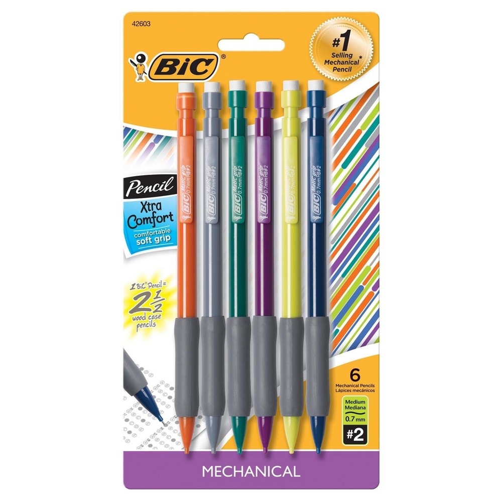 UPC 070330426030 product image for BIC #2 Mechanical Pencils, 0.7mm, 6ct - Multicolor | upcitemdb.com