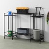 Breighton Home Xtra Storage 2 Tier Tall Folding Metal Shelves with Set of 2 Extension Shelves in Black - 2 of 4