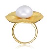 Guili Sterling Silver 14K Gold Plated Floral Ring featuring a Genuine Freshwater Pearl for a soft, timeless, and classic appearance, Size 6, 7, and 8 - 2 of 3