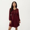 Anna-Kaci Women’s Maternity Dress with Long Sleeves Button Front Accents and Adjustable Drawstring Empire Waist Silhouette - 2 of 4