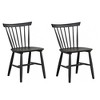 Royal Hampton Side Dining Chair Set of 2, Farmhouse Spindle Back, Black Wood - 2 of 4
