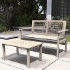 Moda Furnishings 2 - Piece Acacia Wood Patio Outdoor Conversation Set With Beige Cushions - 2 of 4