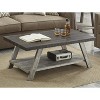 VYNXARIA Contemporary Two-Tone Wood Shelf Coffee Table in Weathered Walnut and Gray - 3 of 4