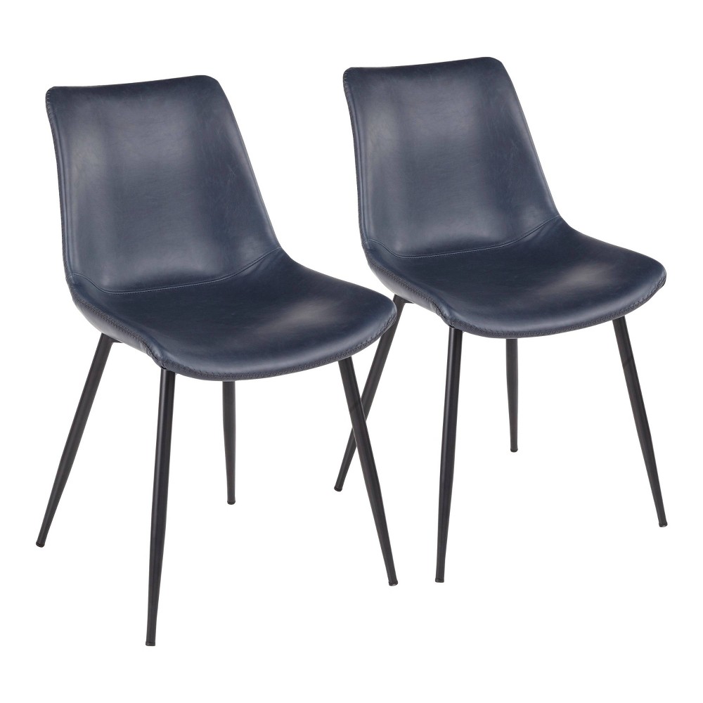 Photos - Dining Table Set of 2 Durango Industrial Dining Chair Black/Vintage Blue - LumiSource: