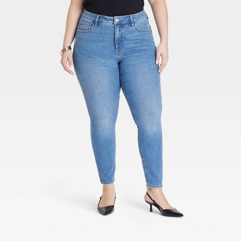 Women s High Rise Skinny Jeans Ava Viv Blue 24