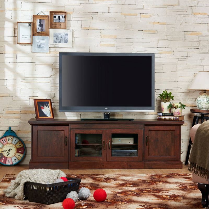 Octafar Multi Functional Storage TV Stand for TVs up to 75&#34; Vintage Walnut - HOMES: Inside + Out, 3 of 6