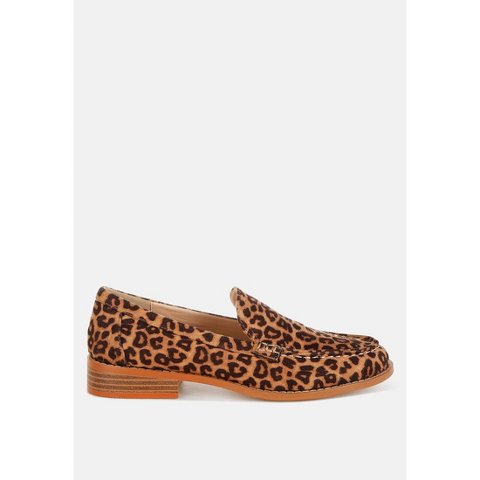 Женские туфли Rag & Co Womens Cacani Leopard Print Heeled Loafers 9