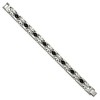 Black Bow Jewelry Mens 12mm Stainless Steel, Black Leather & CZ Aztec Bracelet, 8.5 Inch - 2 of 4