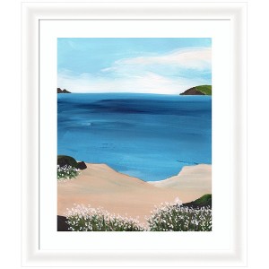 Kate and Laurel Framed Art Midday at Sea by Nikita Jariwala, 23x27, Oliver White Narrow - 1 of 4