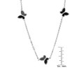 Steeltime 24" stainless steel simulated onyx butterfly necklace - 3 of 4