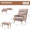 XIZZI Lazy Chair with Ottoman, Modern Large Accent Lounge Chair, Leisure Sofa Armchair Reading Chair with Footrest for Bedroom, Living Room, Dorm Room - 3 of 4