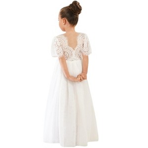 photos of lace dresses Ivory Lace Sweetheart Maxi Dress main image 1