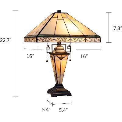 Theros 22.7" Bronze Stained Glass Mission Table Lamp