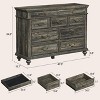Farmhouse 9 Drawers Dresser for Bedroom, 47" Wide Wood Rustic Chest of 9 Drawers with Metal Handles, Vintage Design - 2 of 4
