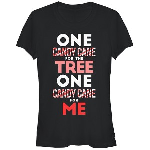 Juniors Womens CHIN UP Christmas Candy Cane for Me T-Shirt - 1 of 3