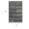 Gray and Black Geometric Power Loom Worn Faded Area Rug - 3 of 4