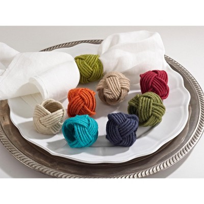 Ivory Braided Jute Napkin Rings Set of 4