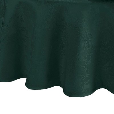 Poinsettia Elegance Jacquard Holiday Tablecloth - Elrene Home Fashions