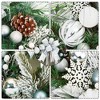 Christmas Wreath for Front Door, 24 Inch Outdoor Christmas Wreath, Battery Operated Xmas Wreath with Silver White Ball Ornaments - 3 of 4