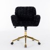 TiramisuBest Artificial Rabbit Hair Black Home Office Chair, 320mm Base, Large Seat, Reclining Chassis - 2 of 4